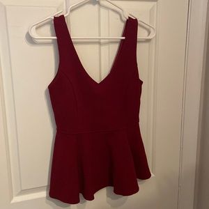 Forever 21 peplum, cropped tank top in merlot